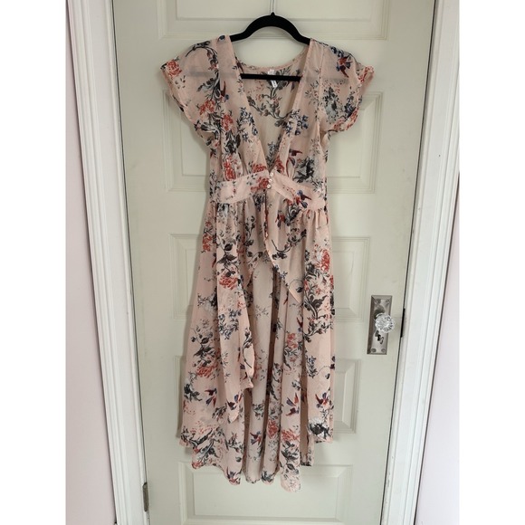 Live 4 Truth Dresses & Skirts - Live 4 Truth Sheer Flower Pink‎ Button Front Long Shirt Dress Gown Wm's Size S